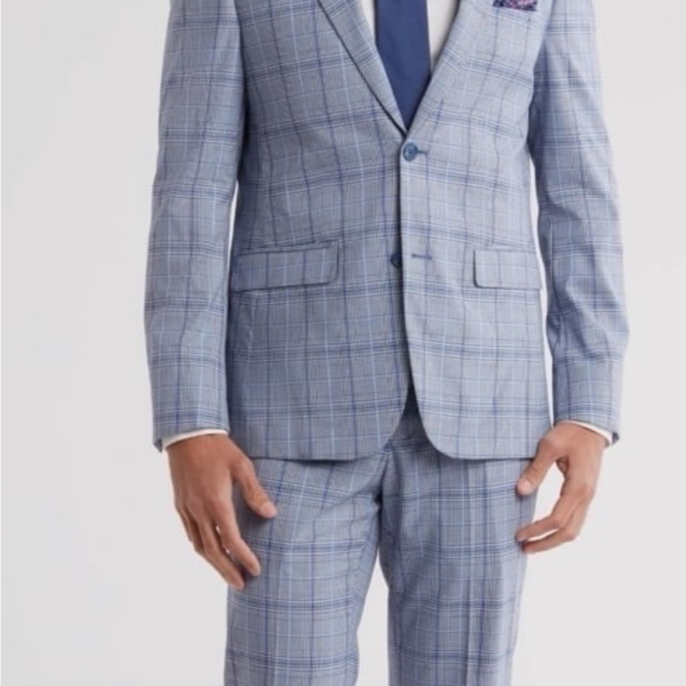 Men's Gray Plaid Suit